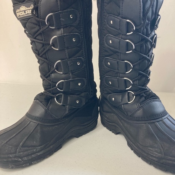Polar Waterproof Quilted Lace Up Boots Sz 6 - Picture 9 of 12